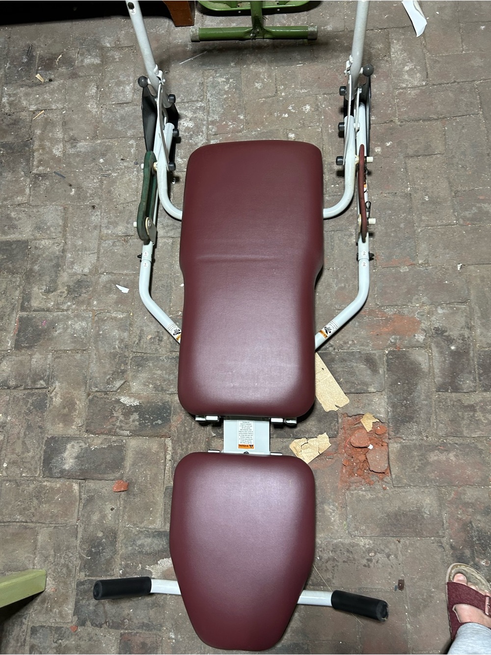 Maroon Workout Bench with Padded Support - Unbranded